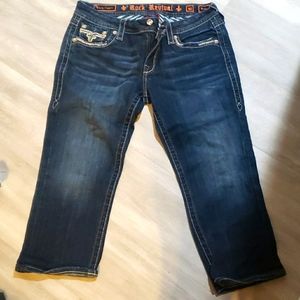 Womens Rock Revival Jean Capris 30